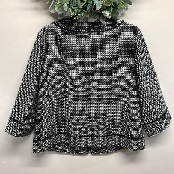 Sejour 3/4 Sleeve Zipper Front Tweed Jacket Blazer 14W - Picture 2 of 16